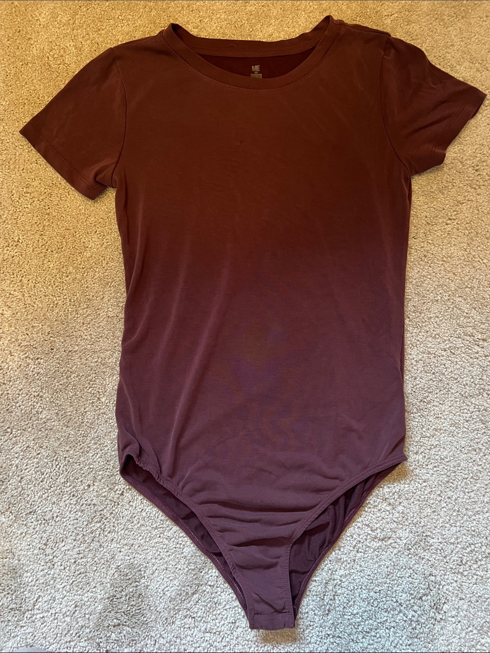 Me to We Short-Sleeve Bodysuit in Burgundy Wine